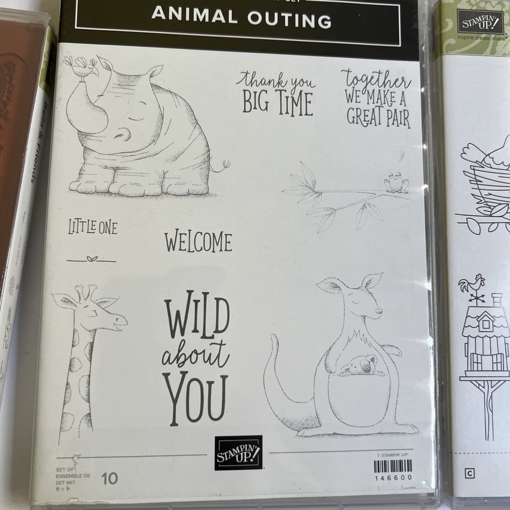 Lot of 8 SETS Stampin Up Unmounted Rubber Stamps  Animals,Thinking of you,Thanks - Picture 4 of 16